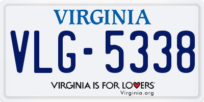 VA license plate VLG5338