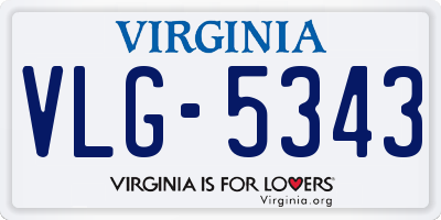 VA license plate VLG5343