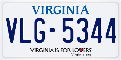 VA license plate VLG5344
