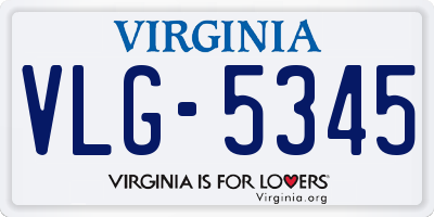 VA license plate VLG5345