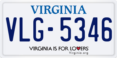 VA license plate VLG5346