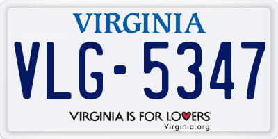 VA license plate VLG5347
