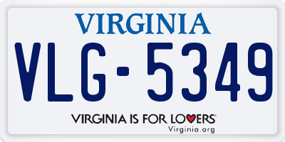 VA license plate VLG5349