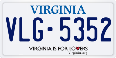 VA license plate VLG5352