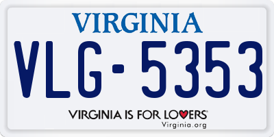 VA license plate VLG5353