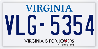VA license plate VLG5354