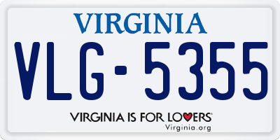 VA license plate VLG5355