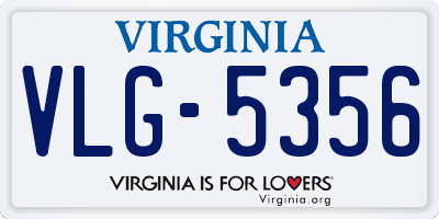 VA license plate VLG5356