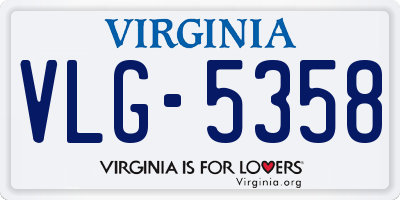 VA license plate VLG5358