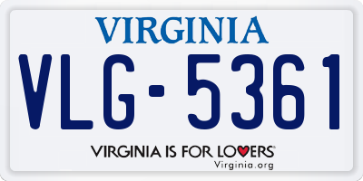 VA license plate VLG5361