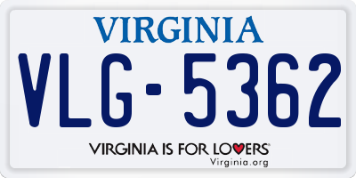 VA license plate VLG5362