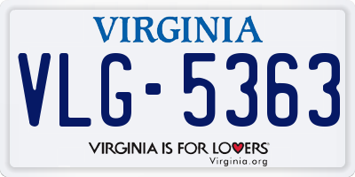 VA license plate VLG5363