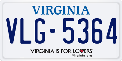 VA license plate VLG5364