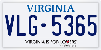 VA license plate VLG5365