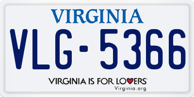 VA license plate VLG5366