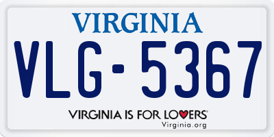 VA license plate VLG5367