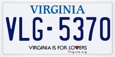 VA license plate VLG5370