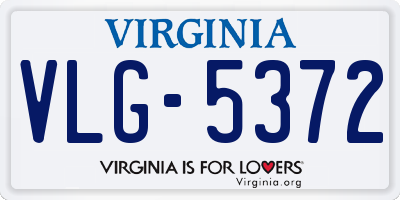 VA license plate VLG5372