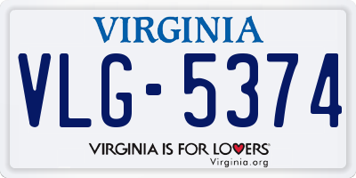 VA license plate VLG5374