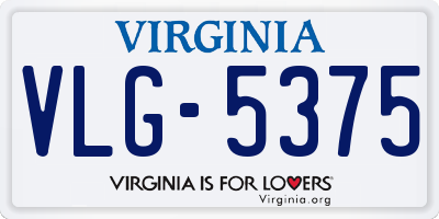 VA license plate VLG5375