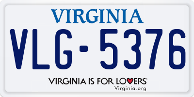 VA license plate VLG5376