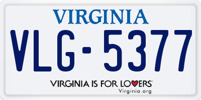 VA license plate VLG5377