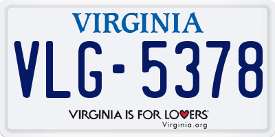VA license plate VLG5378