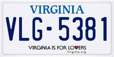 VA license plate VLG5381