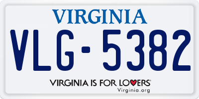 VA license plate VLG5382