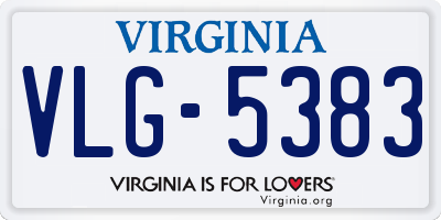 VA license plate VLG5383