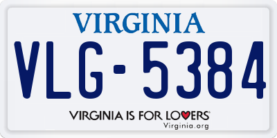 VA license plate VLG5384