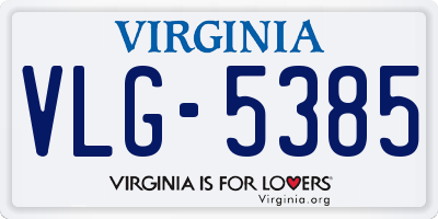 VA license plate VLG5385