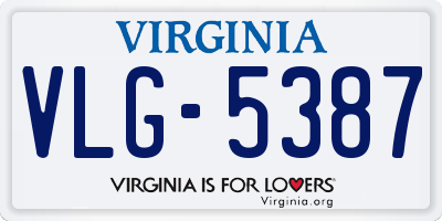 VA license plate VLG5387