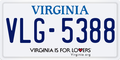 VA license plate VLG5388