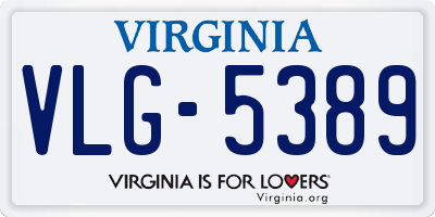 VA license plate VLG5389