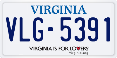 VA license plate VLG5391