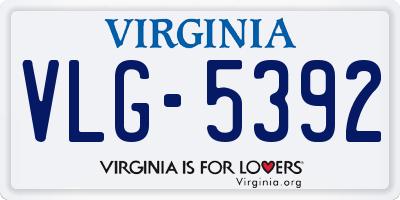 VA license plate VLG5392