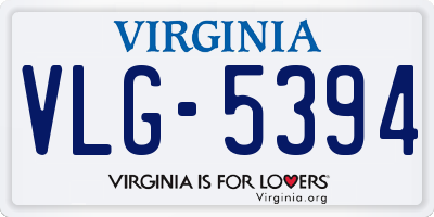 VA license plate VLG5394
