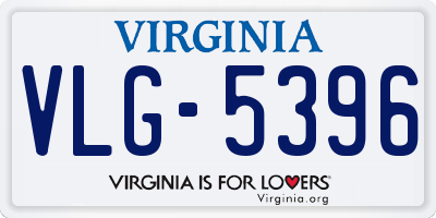 VA license plate VLG5396