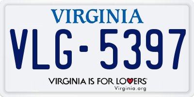 VA license plate VLG5397