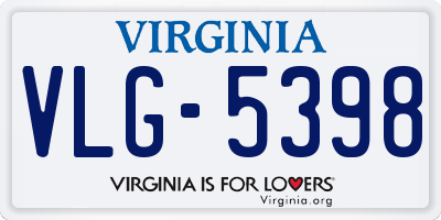 VA license plate VLG5398