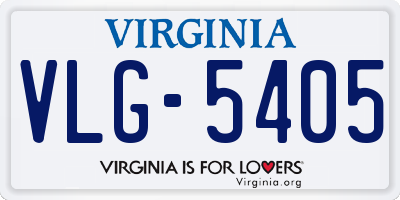 VA license plate VLG5405