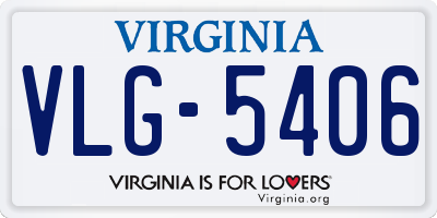 VA license plate VLG5406