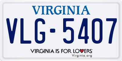VA license plate VLG5407