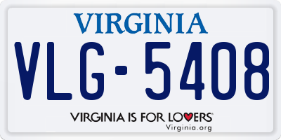 VA license plate VLG5408