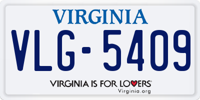 VA license plate VLG5409