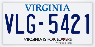 VA license plate VLG5421