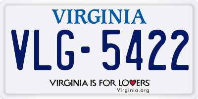 VA license plate VLG5422