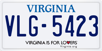 VA license plate VLG5423