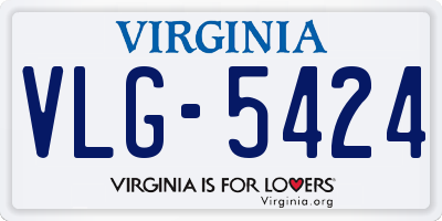 VA license plate VLG5424